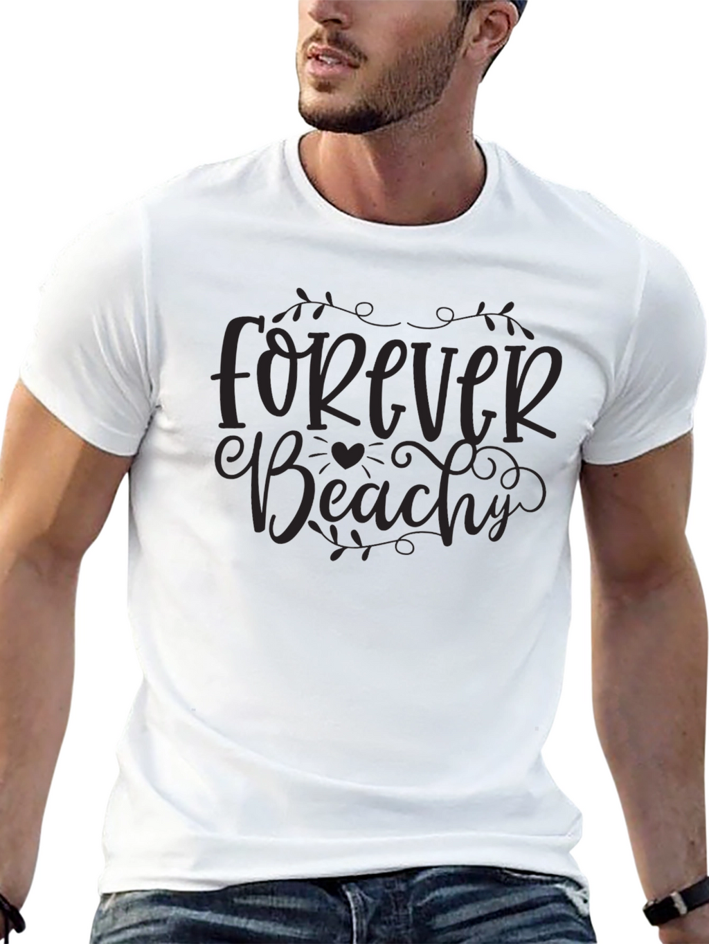 Forever Beachy Black Graphic Tee