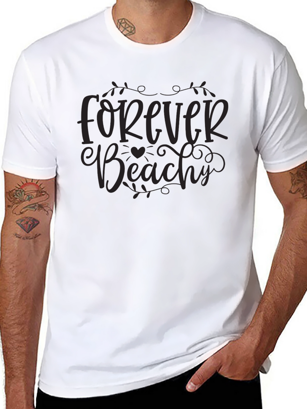 Forever Beachy Black Graphic Tee
