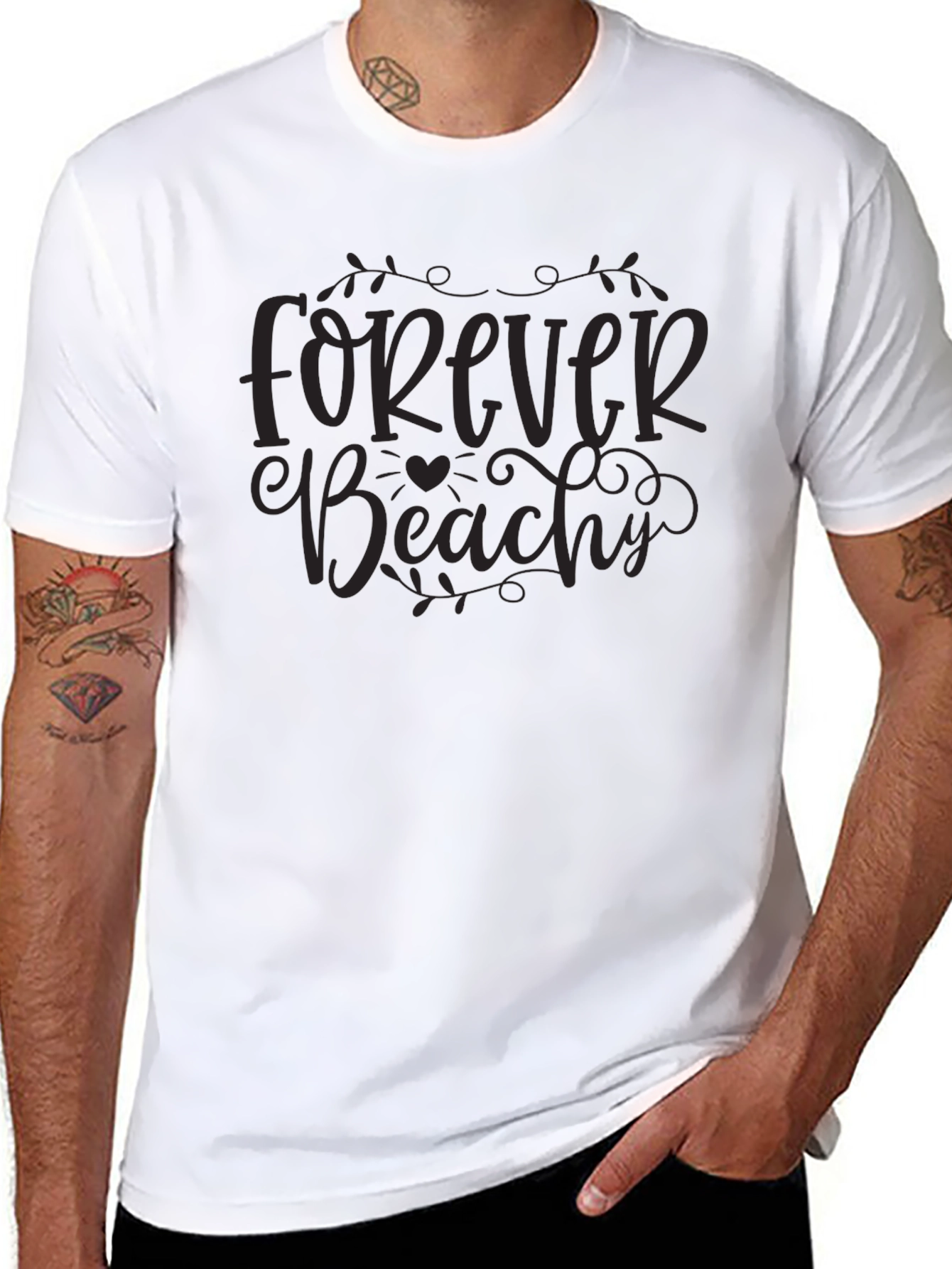 Forever Beachy Black Graphic Tee