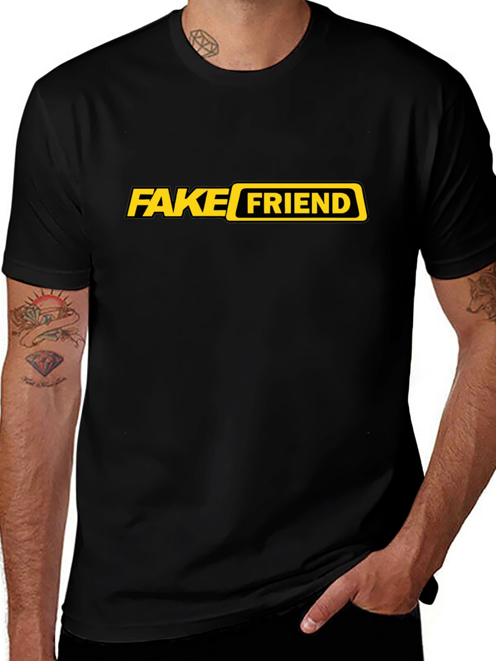 Fake Friend Graphic Tee - Trendy Sarcastic Black T-Shirt