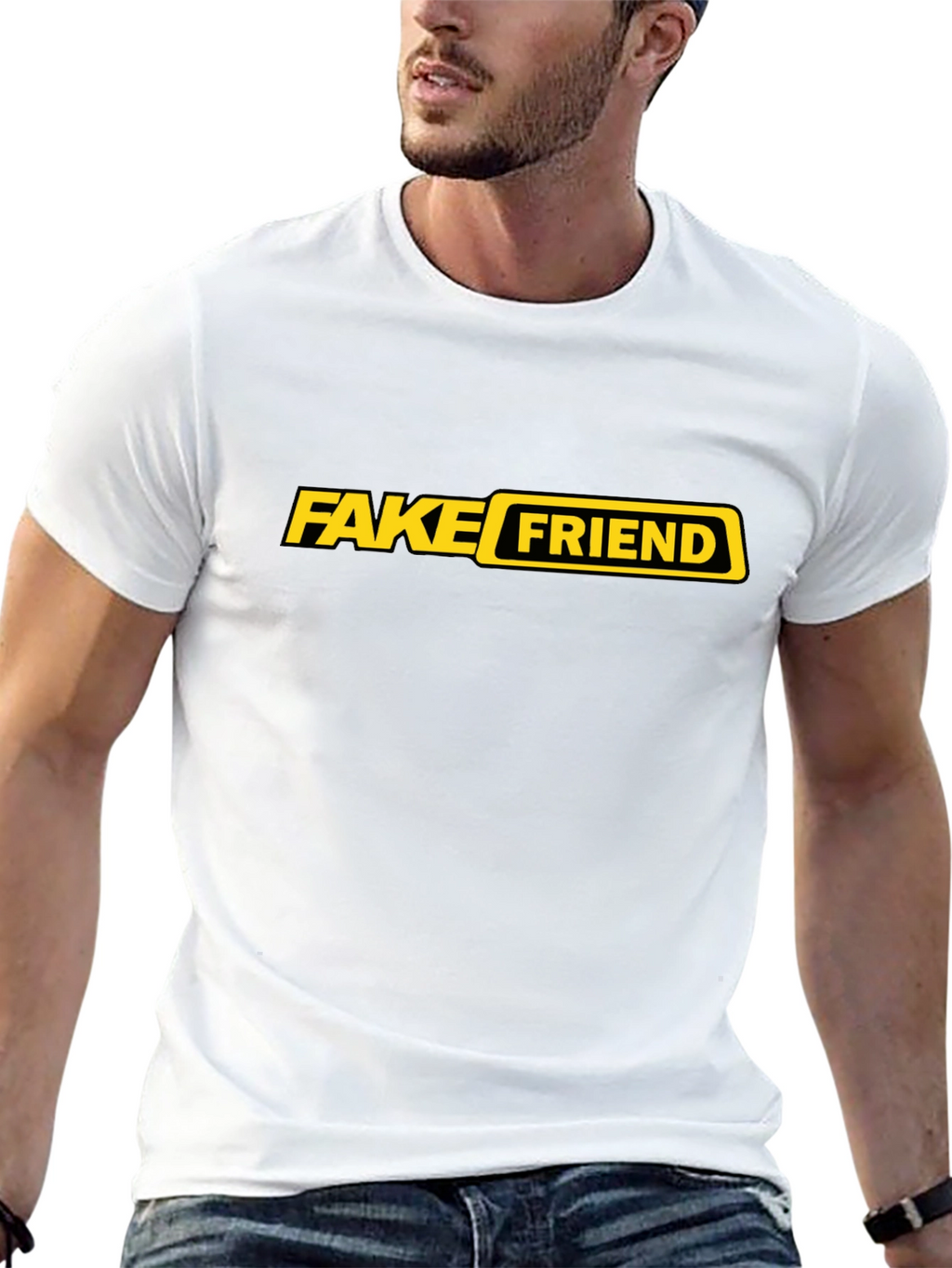 Fake Friend Graphic Tee - Trendy Sarcastic Black T-Shirt