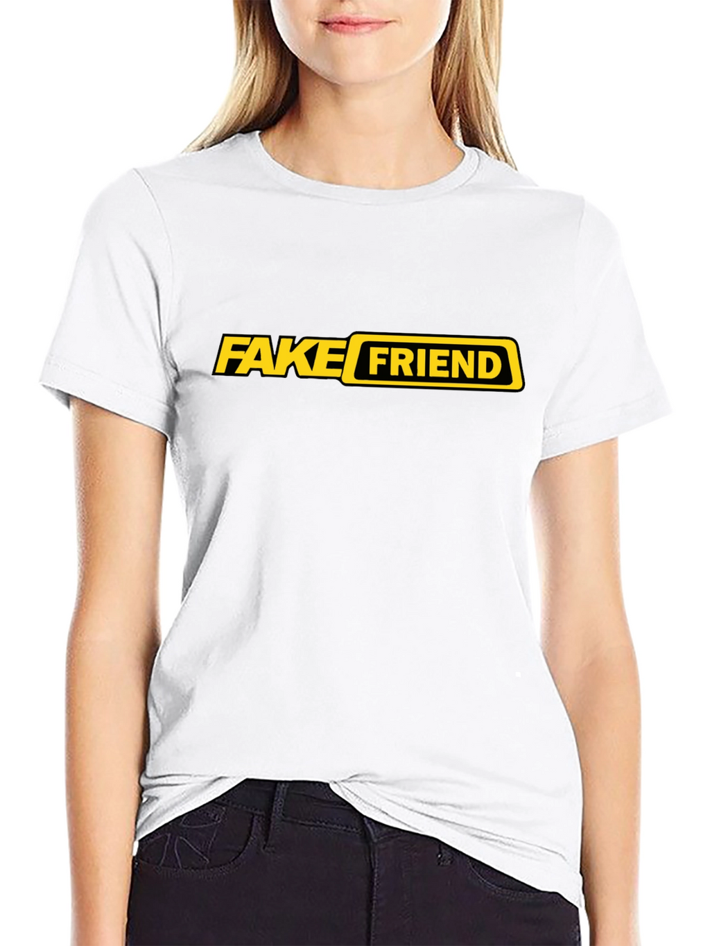 Fake Friend Graphic Tee - Trendy Sarcastic Black T-Shirt