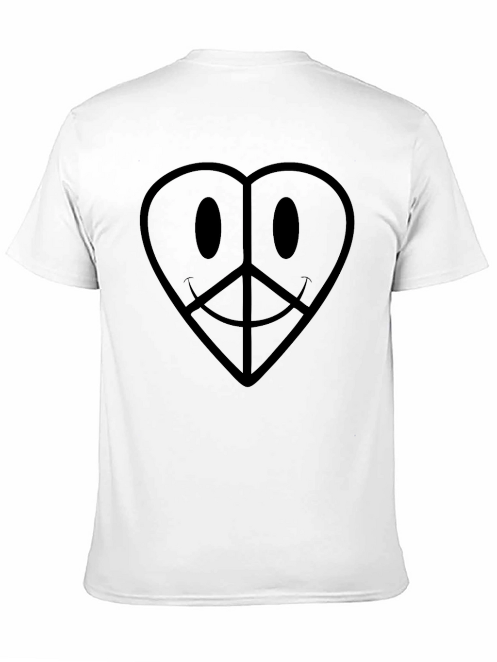 Heart Peace Sign Graphic Black T-Shirt