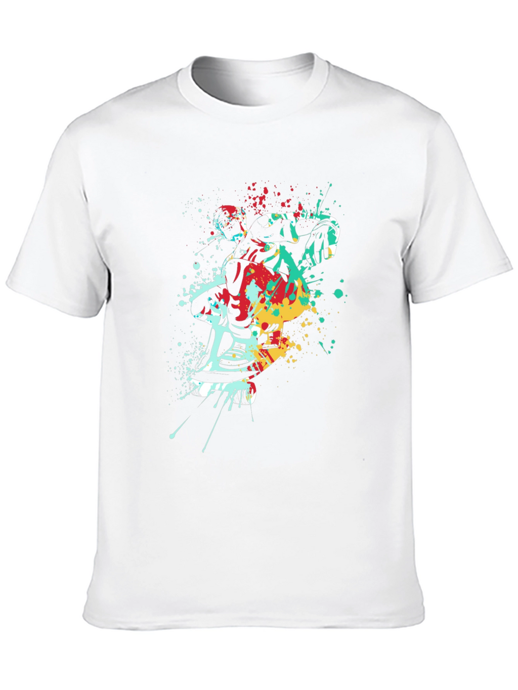 Abstract Skateboarder Graphic T-Shirt