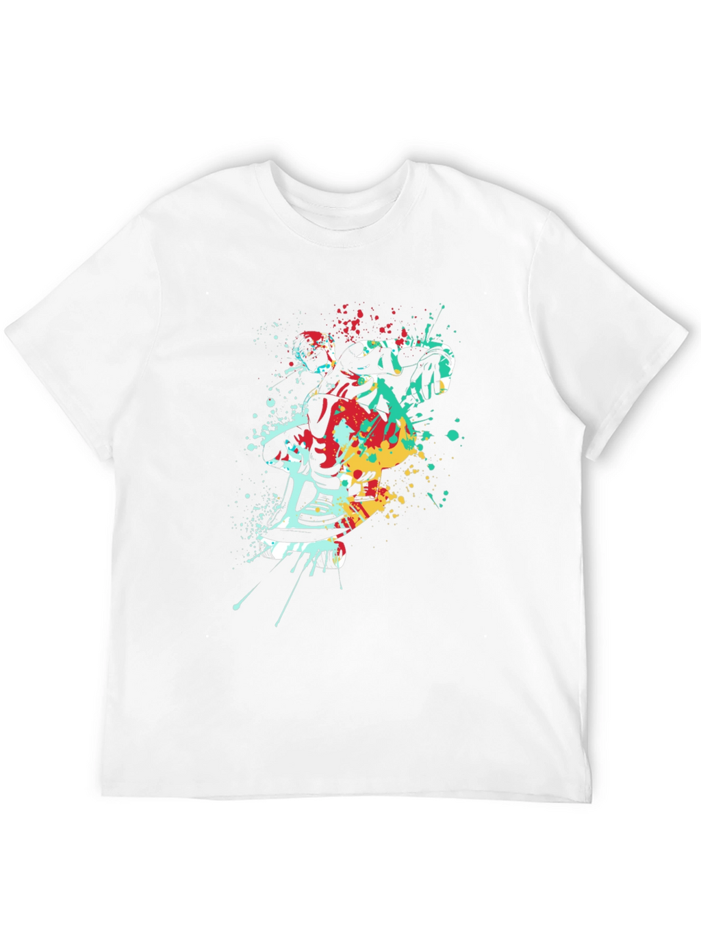 Abstract Skateboarder Graphic T-Shirt