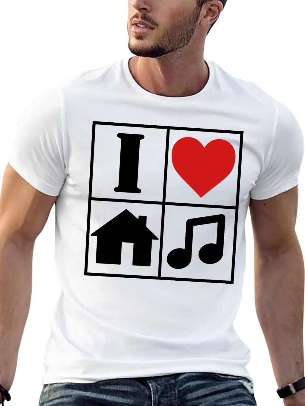 I Love House Music T-Shirt - Black Graphic Tee