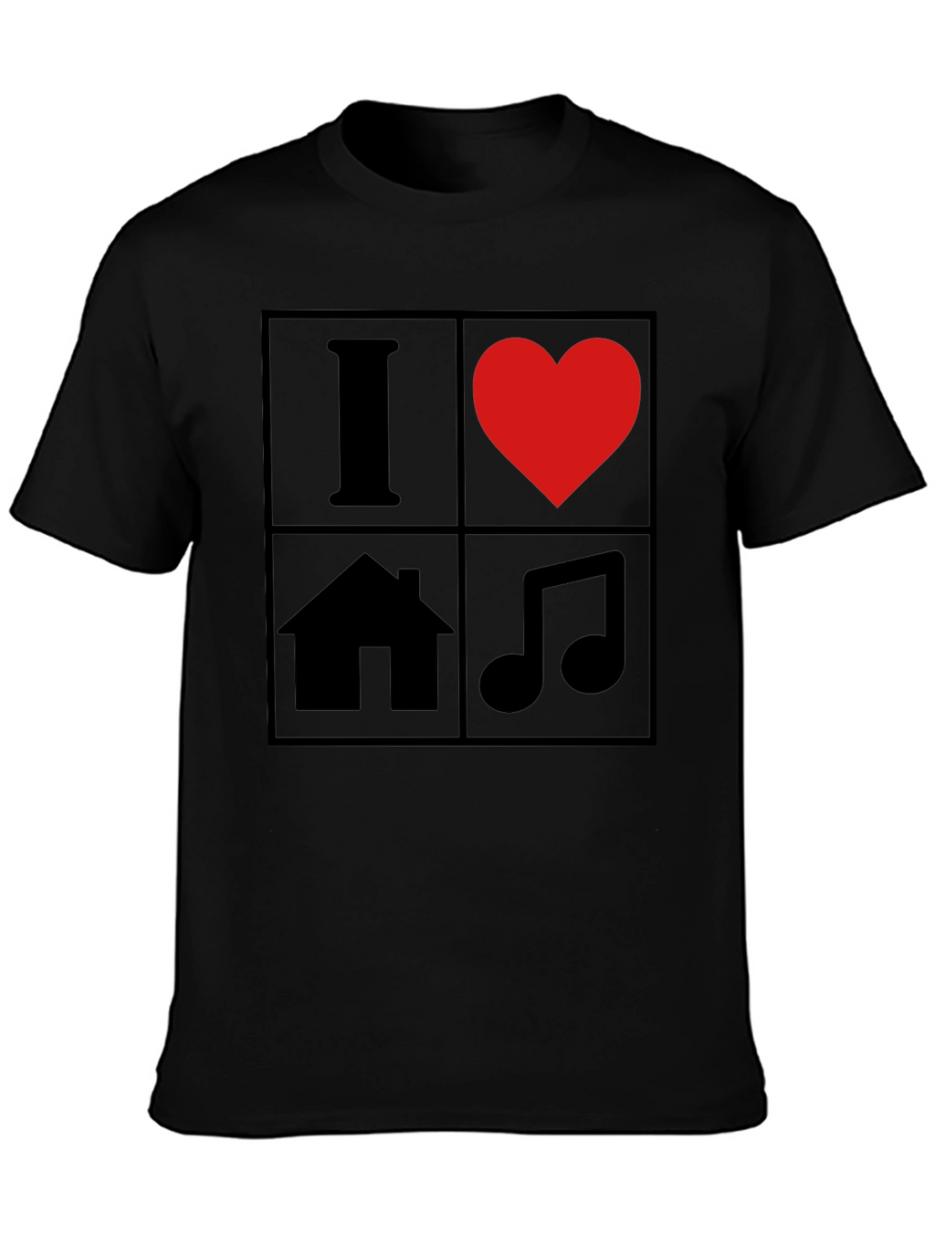 I Love House Music T-Shirt - Black Graphic Tee
