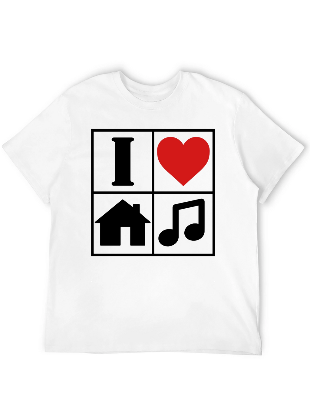 I Love House Music T-Shirt - Black Graphic Tee