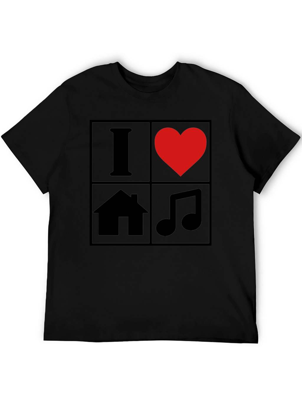 I Love House Music T-Shirt - Black Graphic Tee