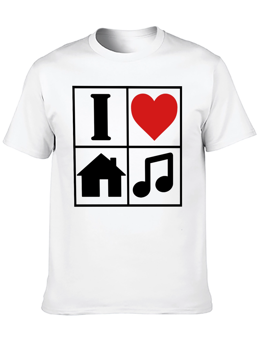 I Love House Music T-Shirt - Black Graphic Tee