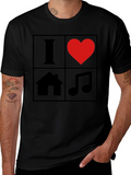 I Love House Music T-Shirt - Black Graphic Tee
