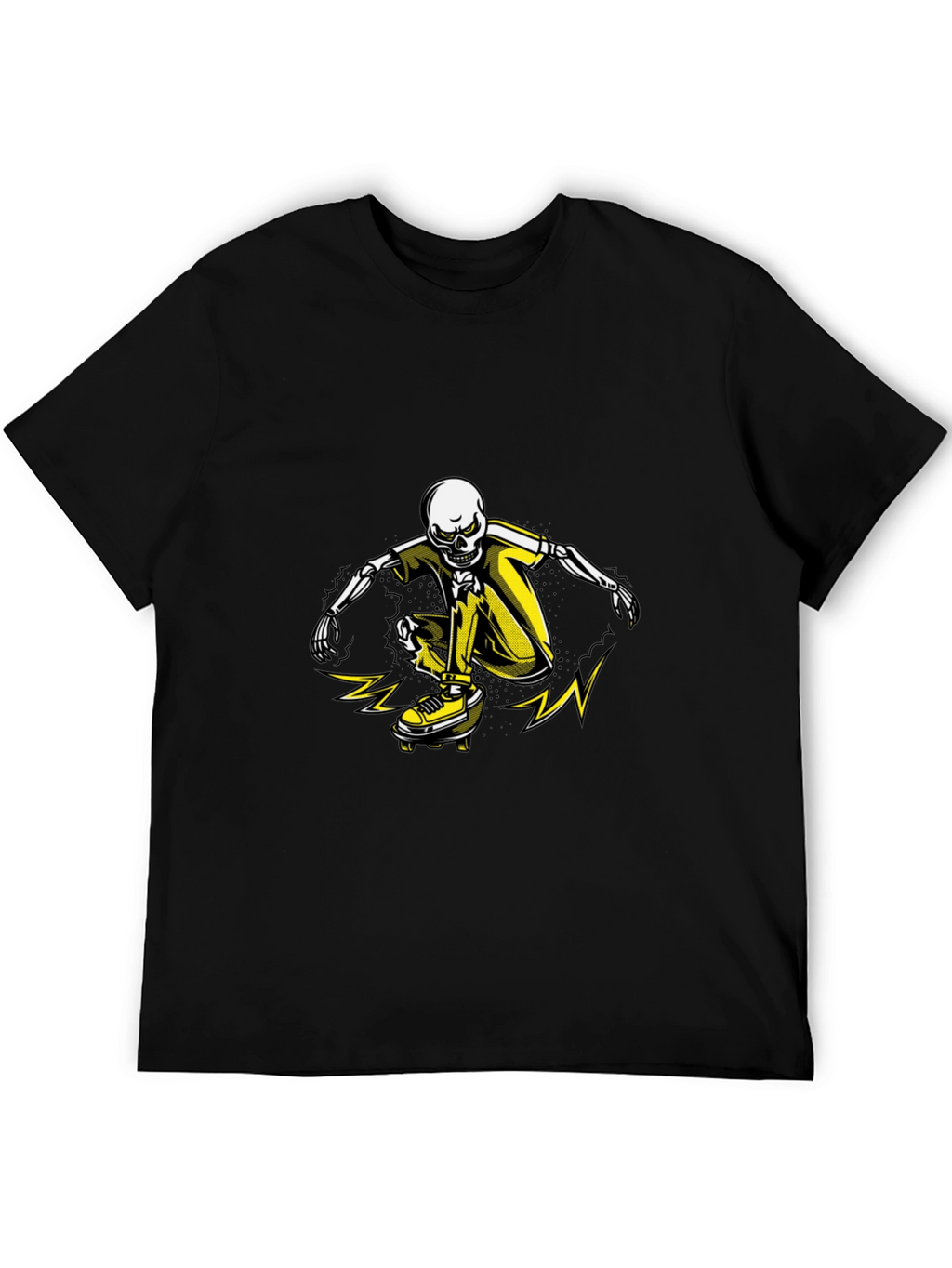 Skeleton Skateboarder Graphic T-Shirt - Black