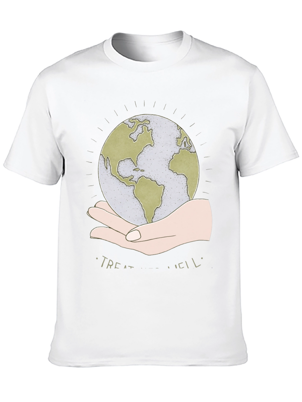 Treat Well Earth Graphic Tee - Black Cotton Blend