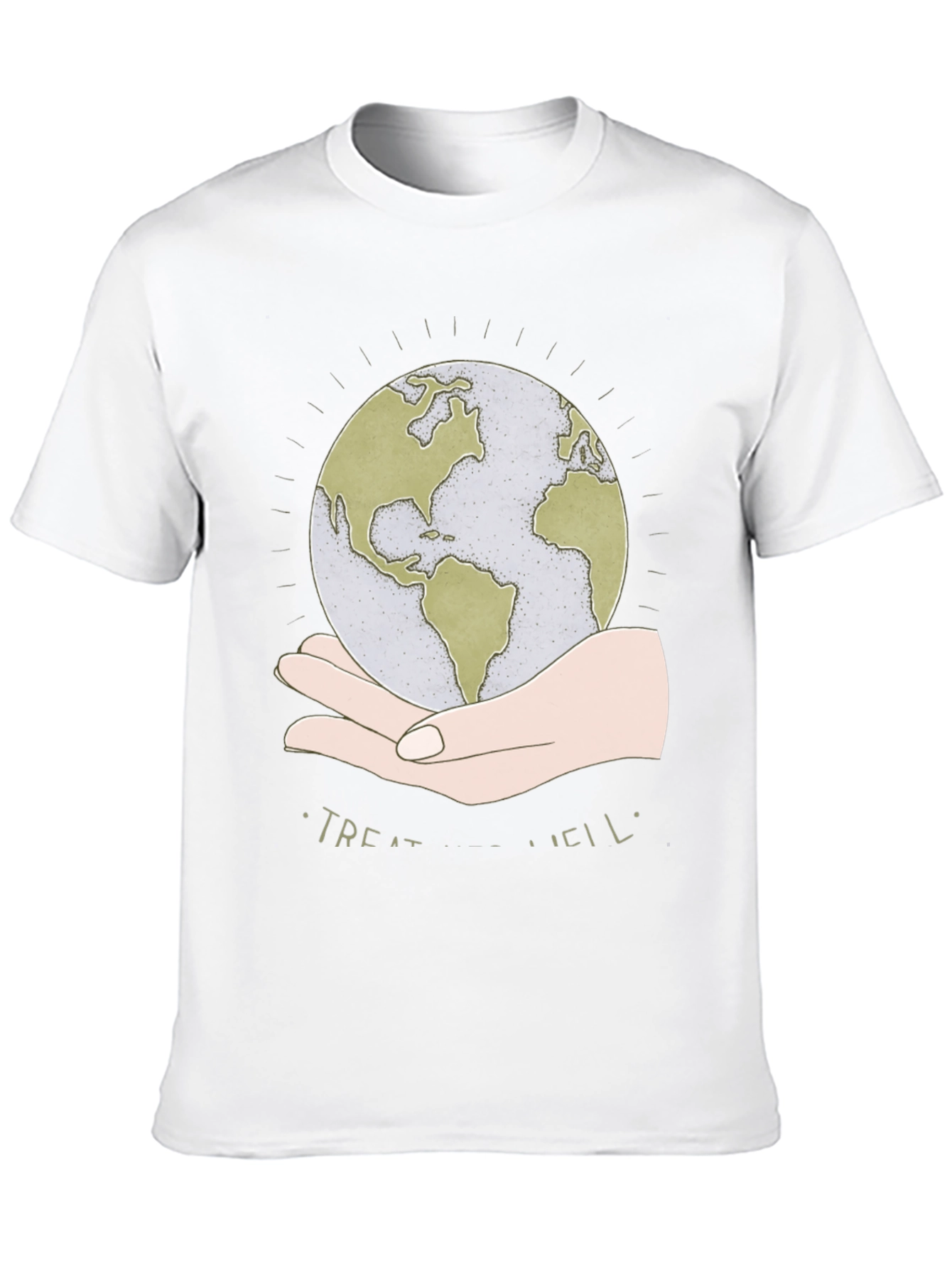 Treat Well Earth Graphic Tee - Black Cotton Blend
