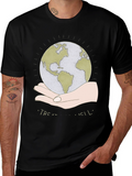Treat Well Earth Graphic Tee - Black Cotton Blend