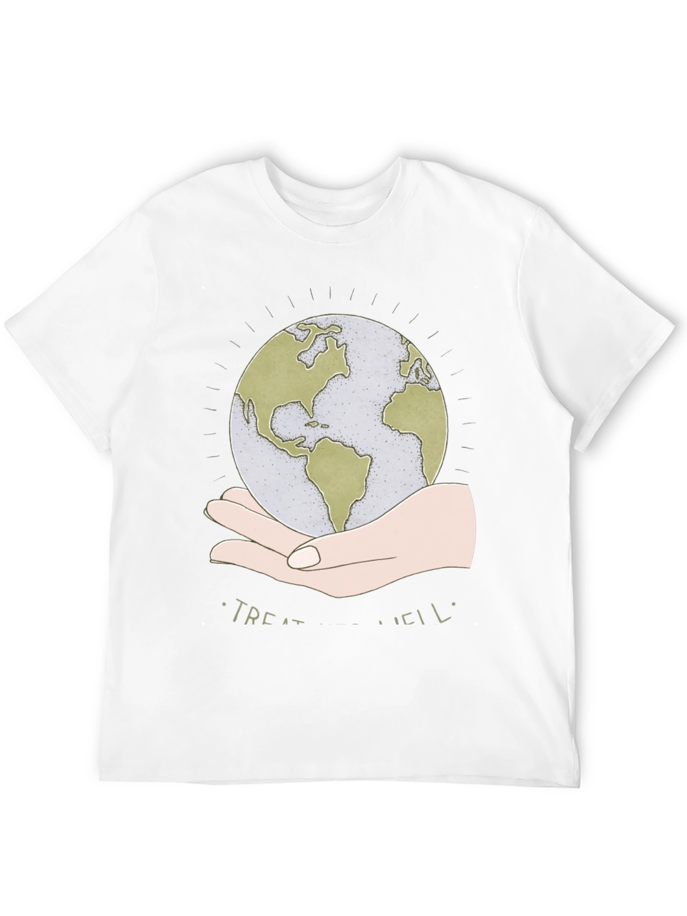 Treat Well Earth Graphic Tee - Black Cotton Blend
