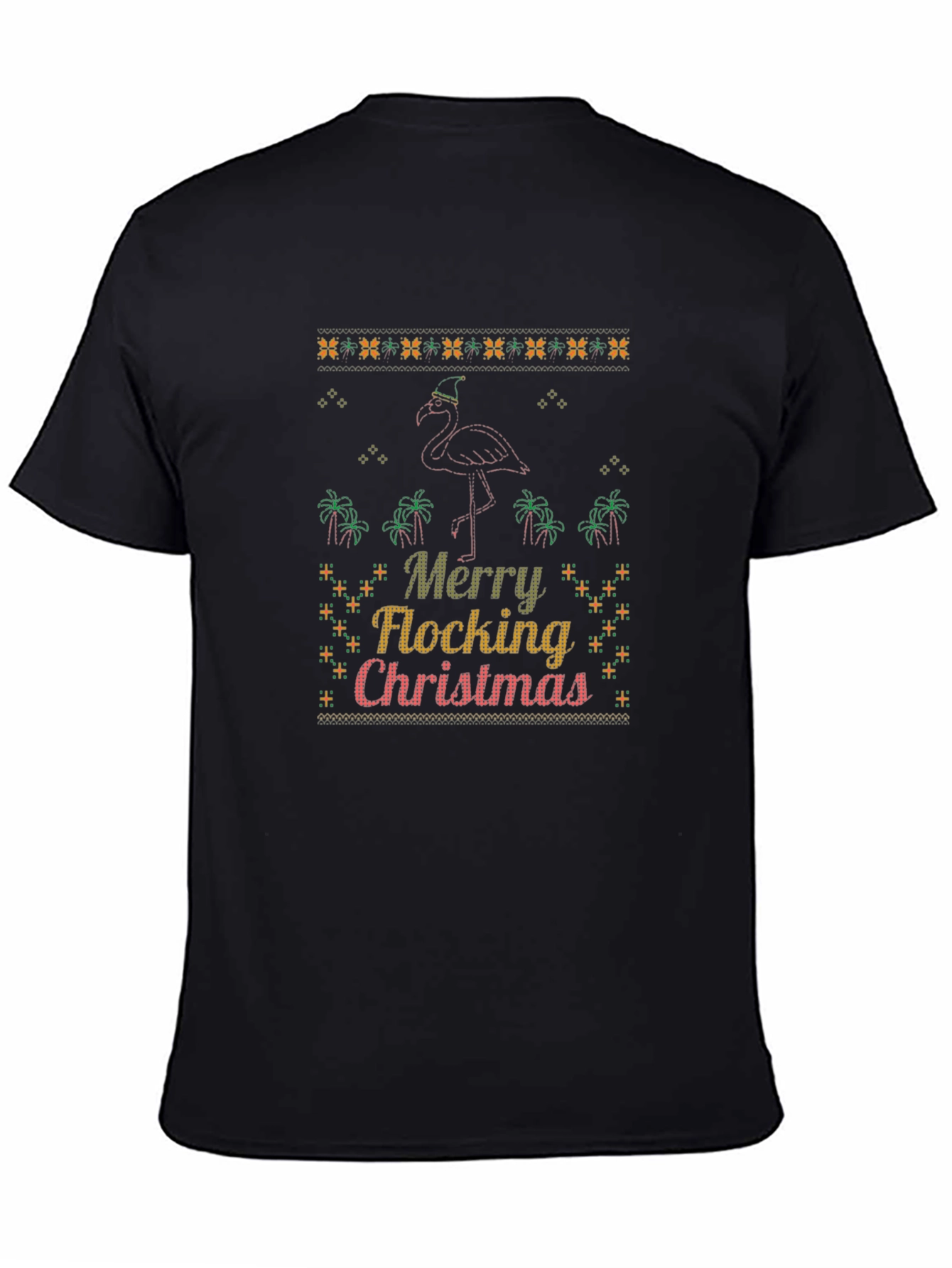 Merry Flocking Christmas Flamingo Graphic Tee