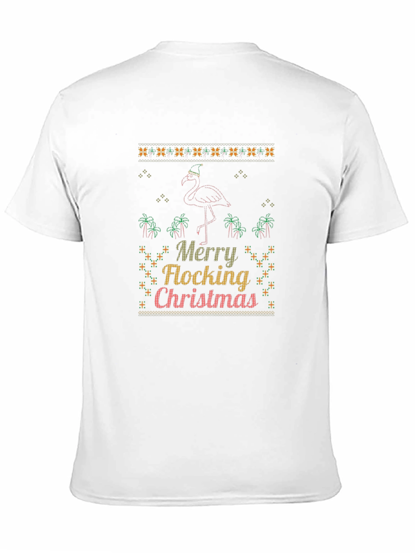 Merry Flocking Christmas Flamingo Graphic Tee