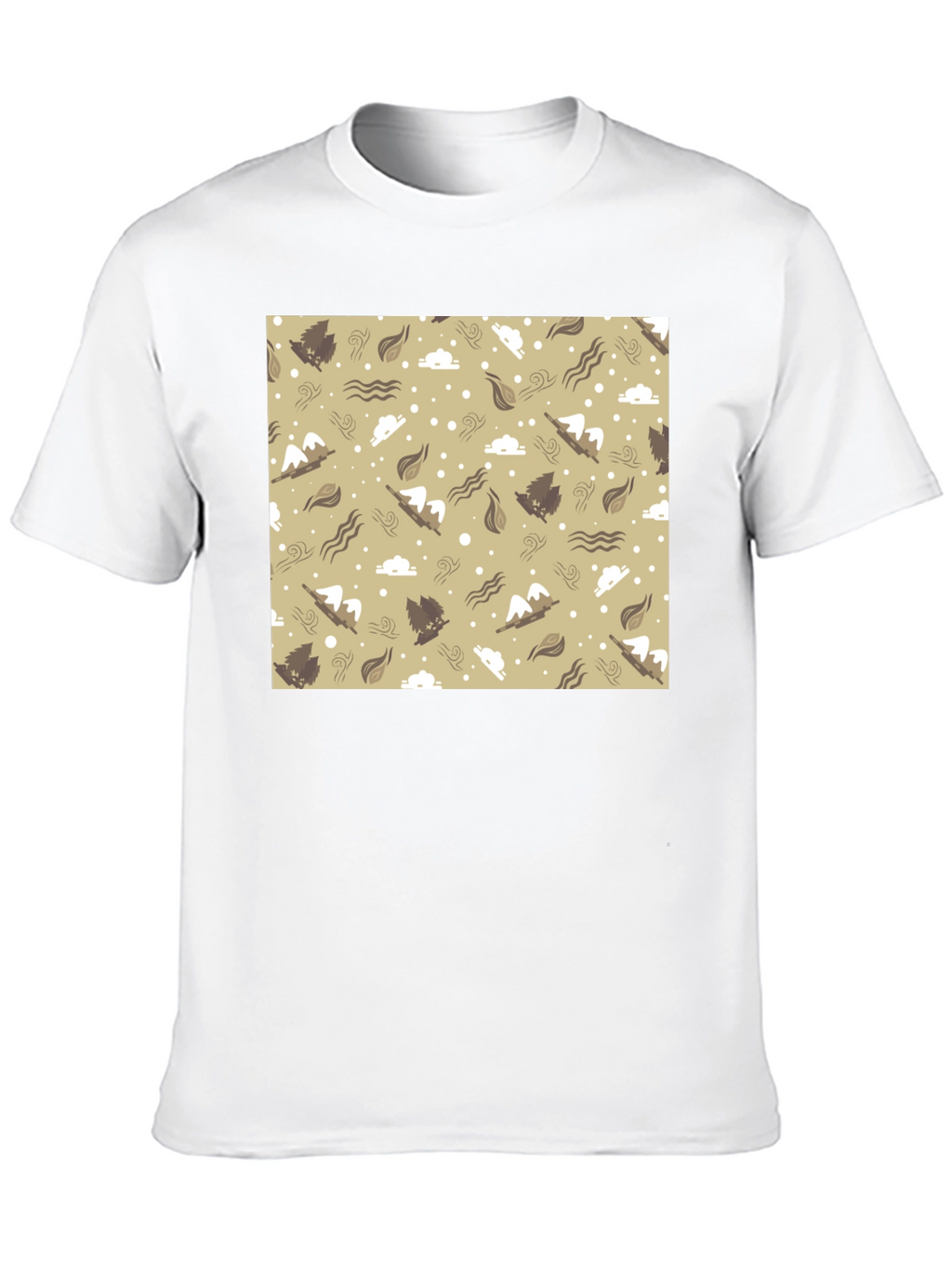 Patterned Graphic Tee - Black Casual T-Shirt