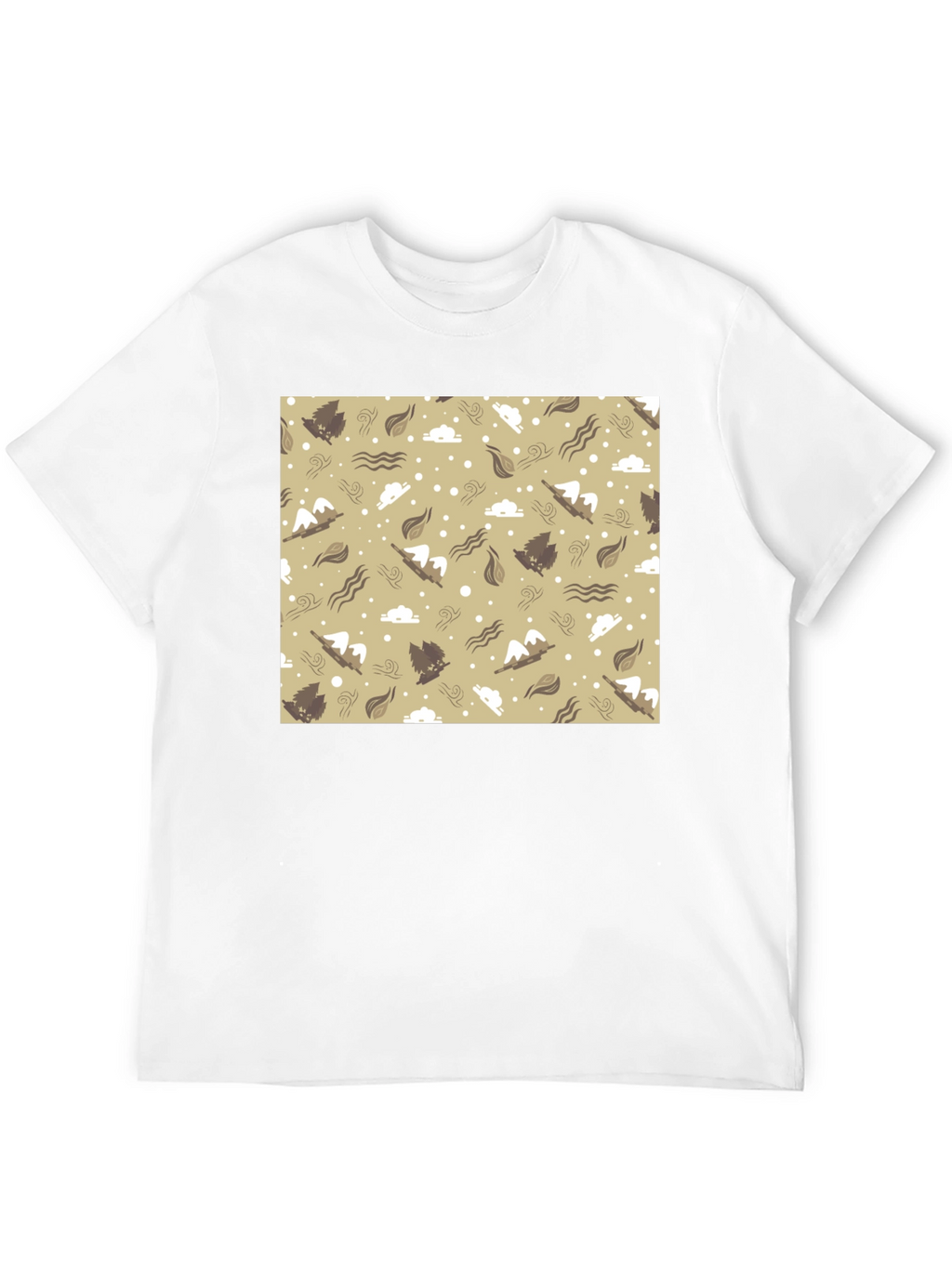 Patterned Graphic Tee - Black Casual T-Shirt