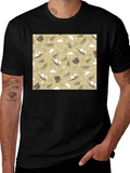 Patterned Graphic Tee - Black Casual T-Shirt