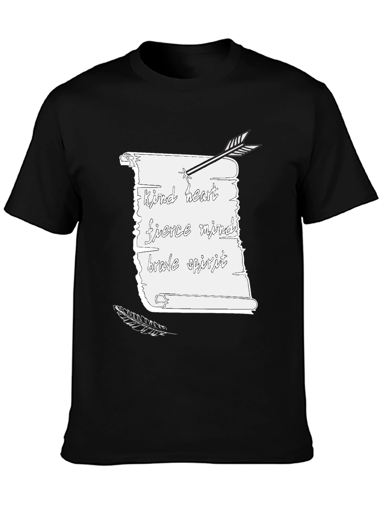 Kind Heart Tee - Arrow & Scroll Graphic Print