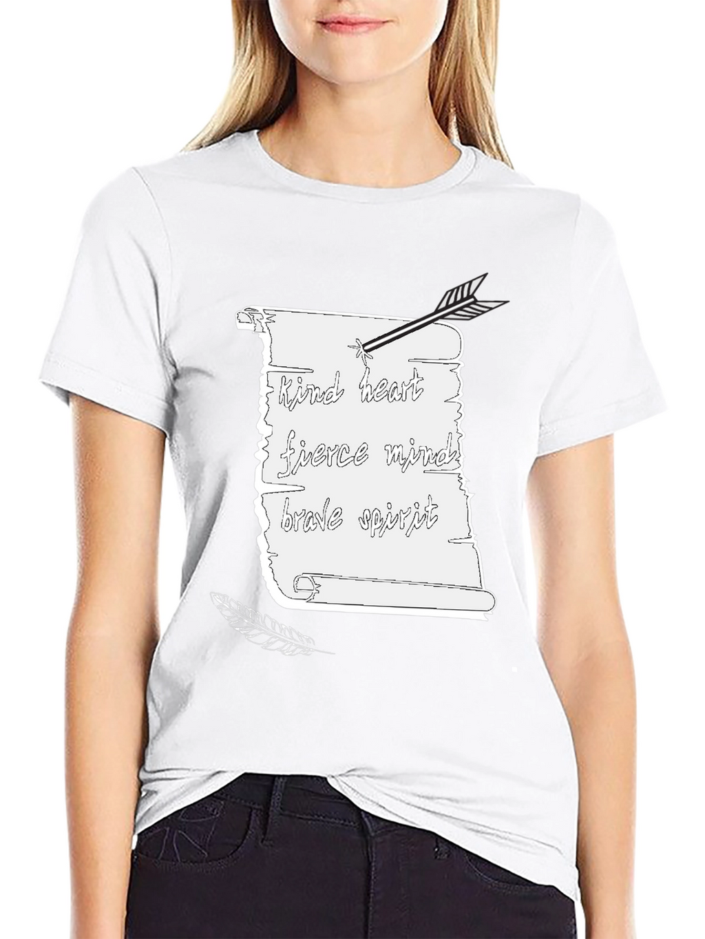 Kind Heart Tee - Arrow & Scroll Graphic Print