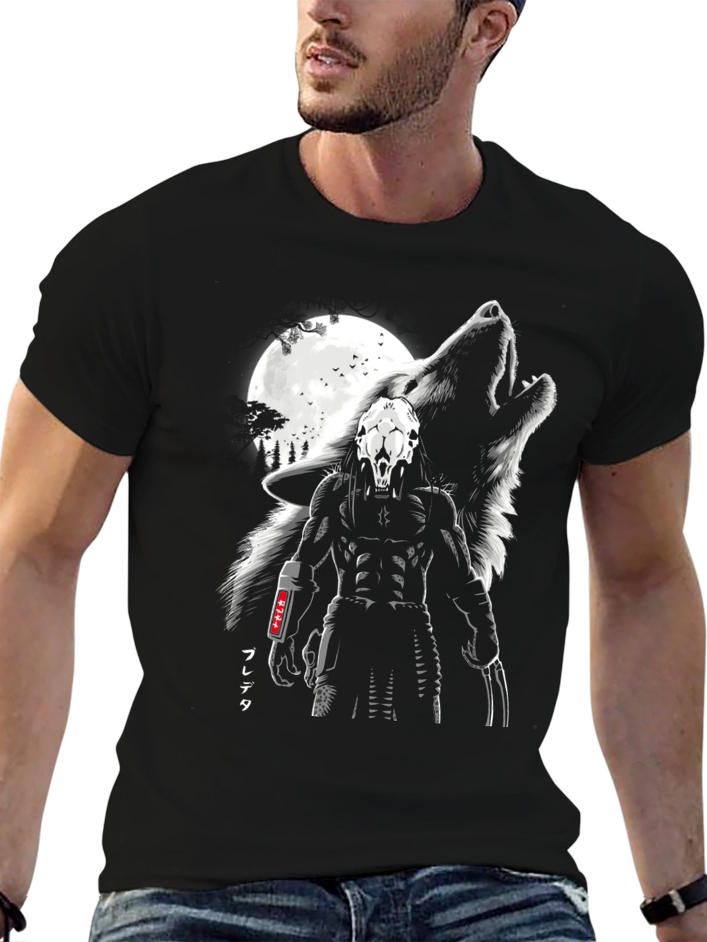 Wolf Predator Graphic Tee - Black