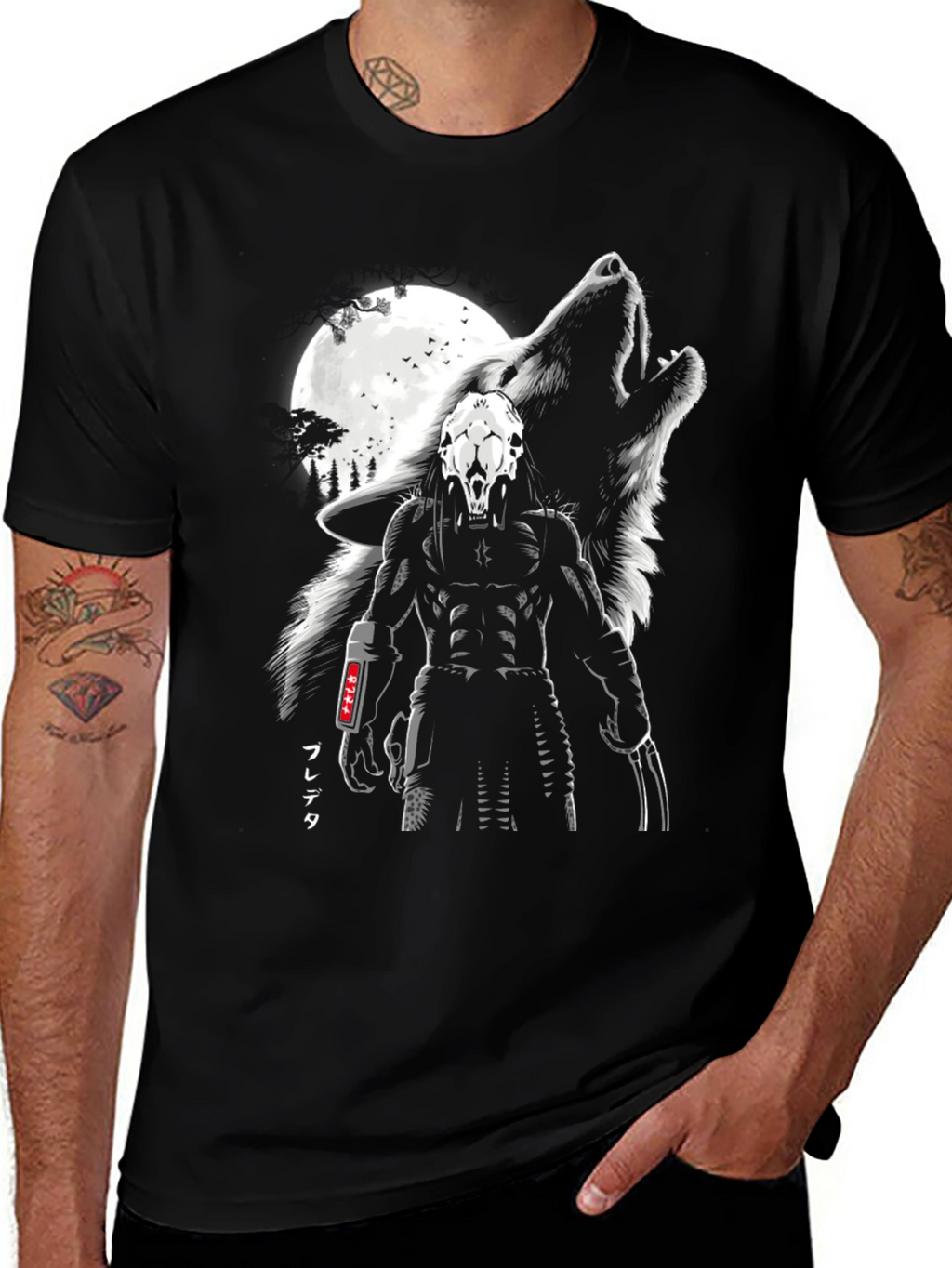 Wolf Predator Graphic Tee - Black