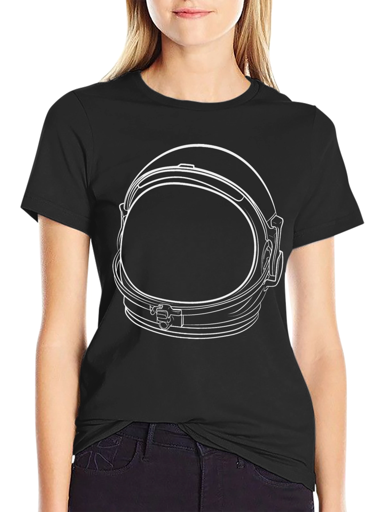 Astronaut Helmet Graphic T-Shirt - Space Fan Tee