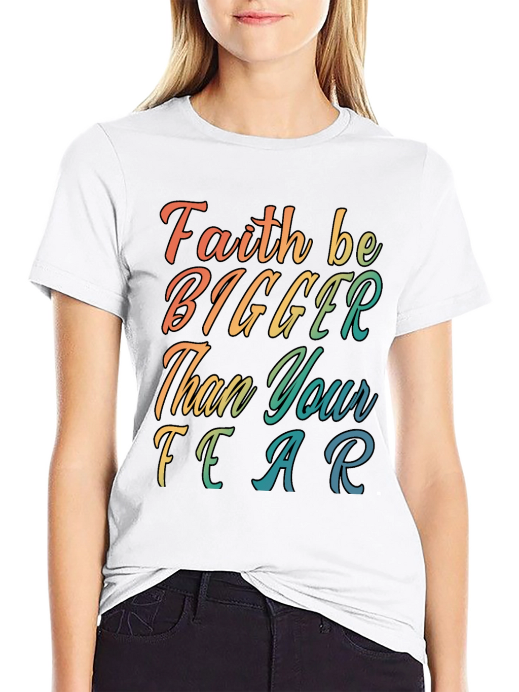 Faith Bigger Than Fear Graphic Tee - Black