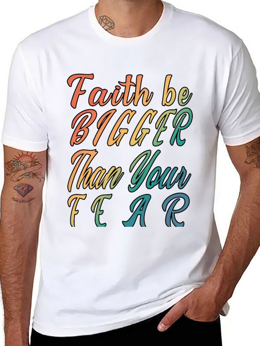 Faith Bigger Than Fear Graphic Tee - Black