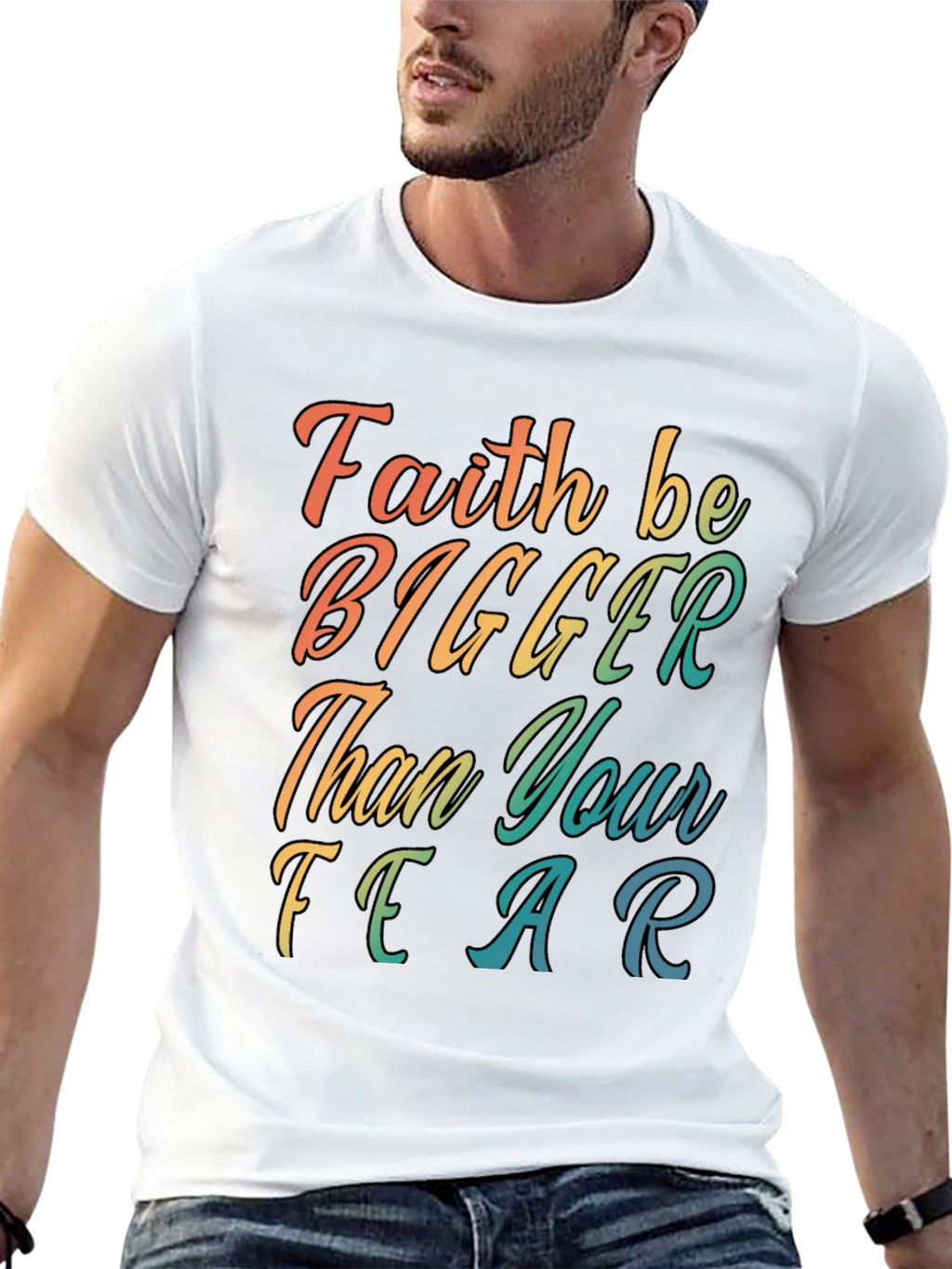 Faith Bigger Than Fear Graphic Tee - Black