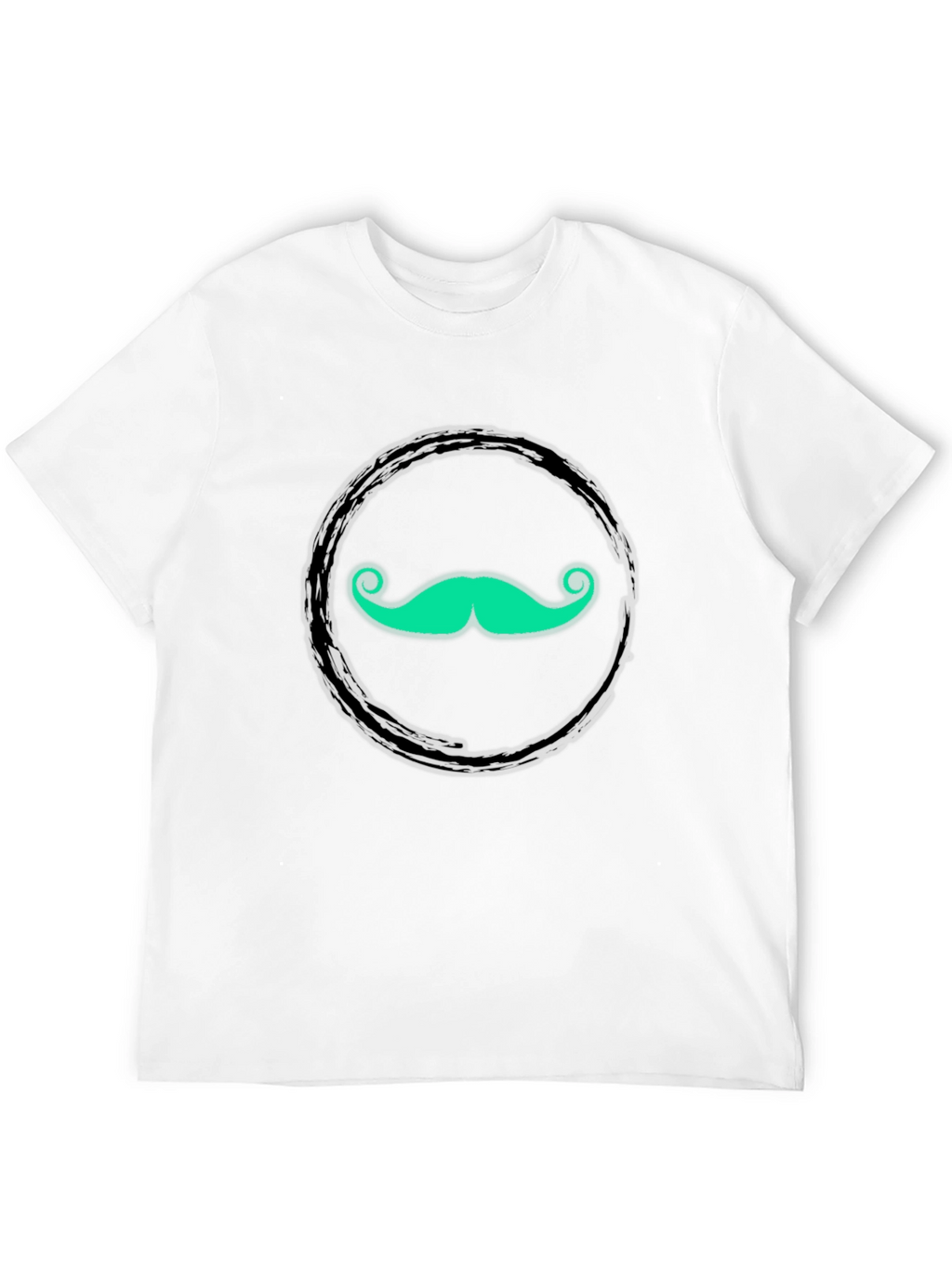 Funky Mustache Graphic Tee - Black Cotton T-Shirt