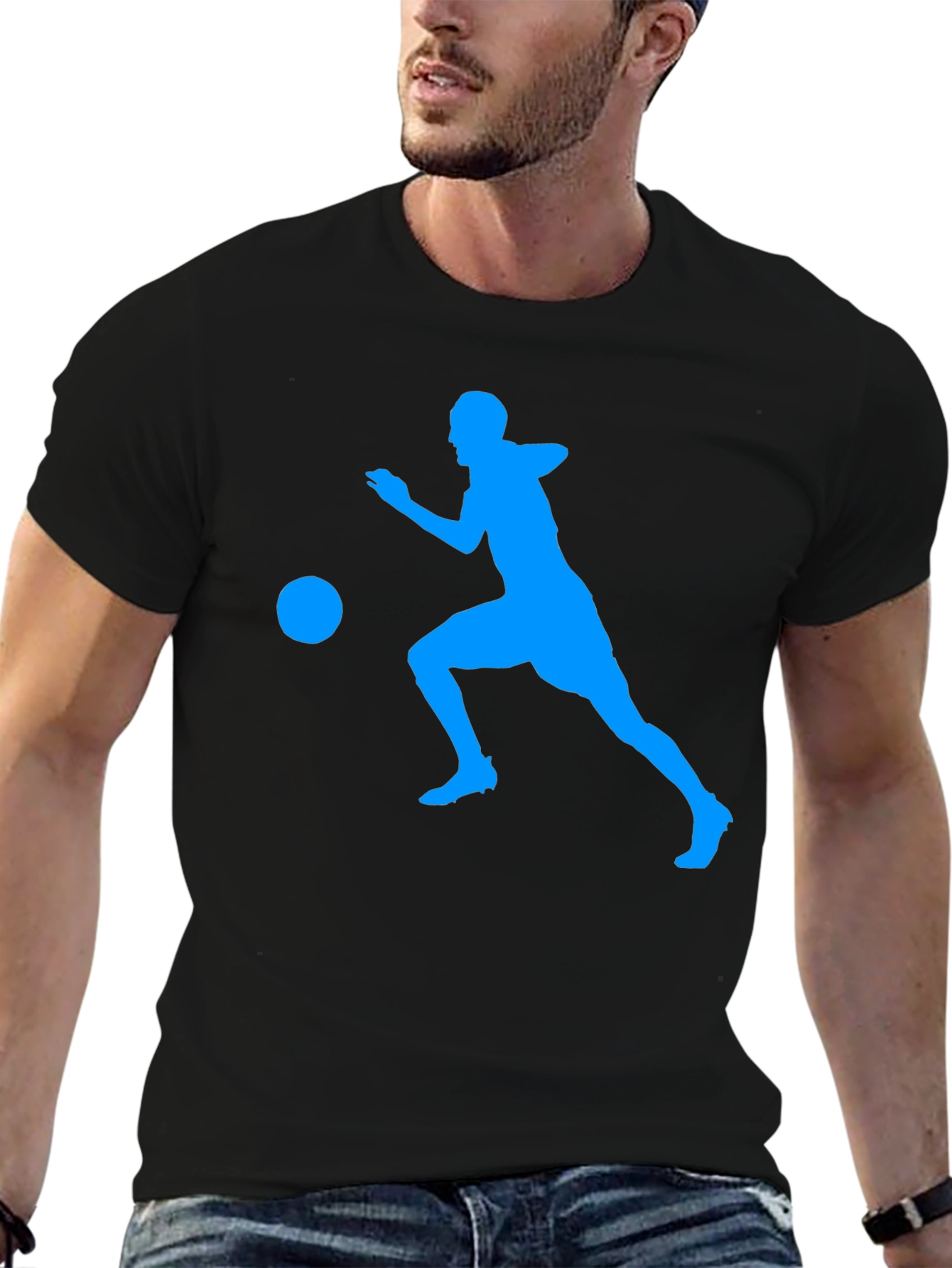 Mens Black Soccer Graphic Tee