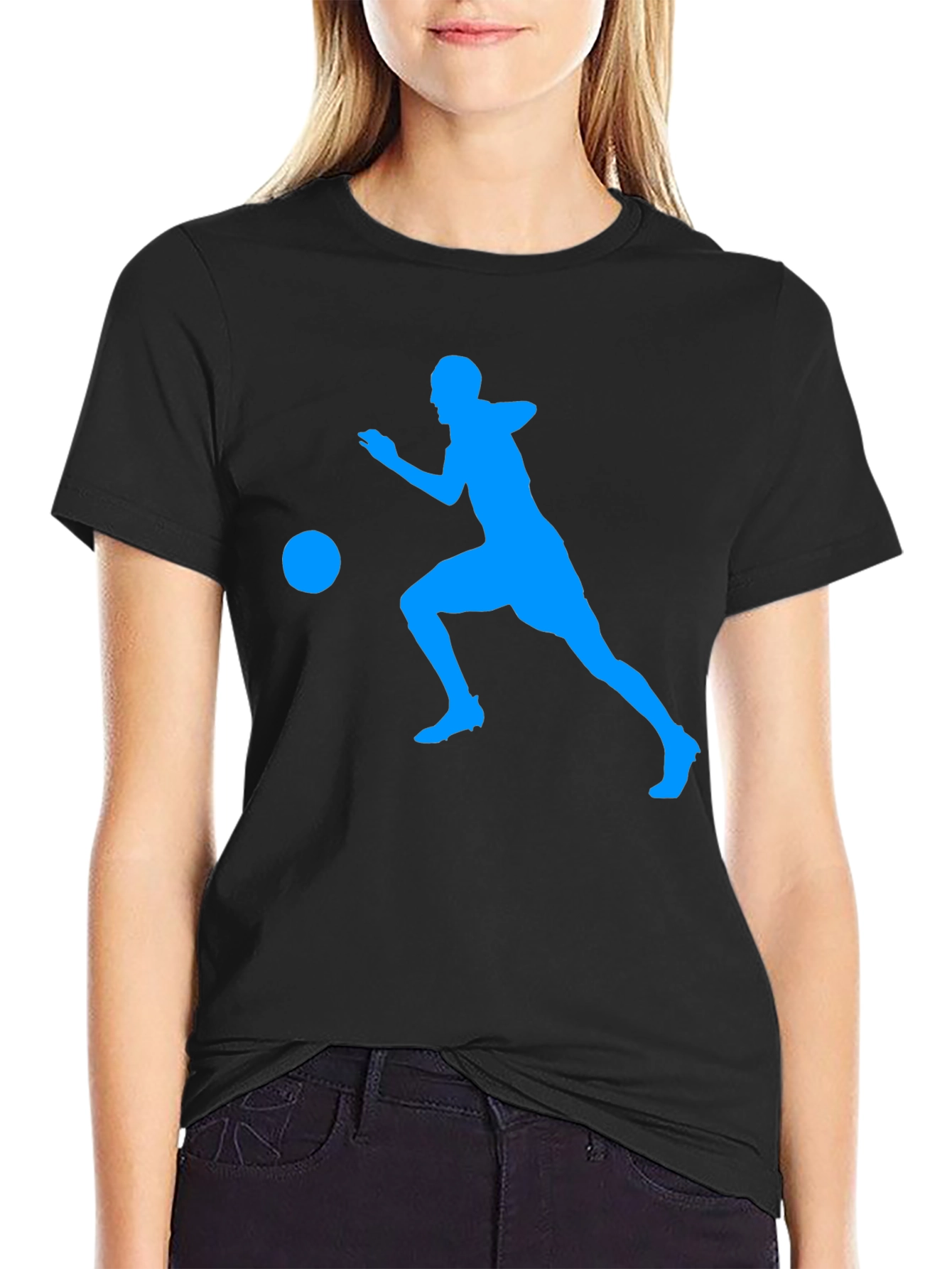 Mens Black Soccer Graphic Tee