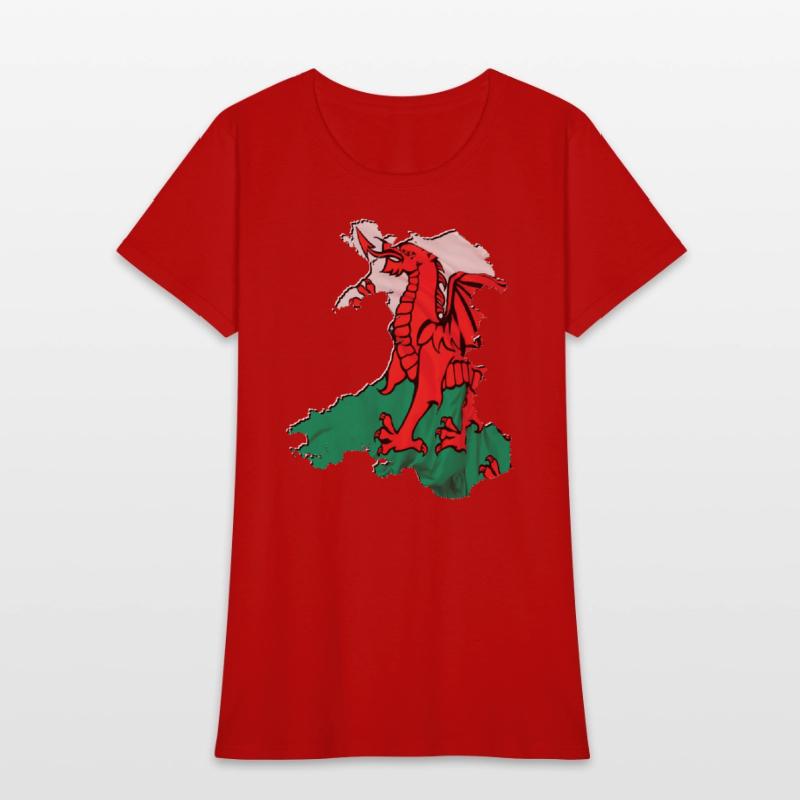 Wales Flag in Wales Map
