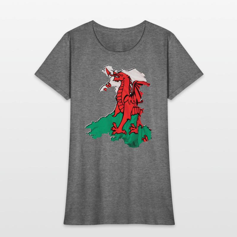 Wales Flag in Wales Map
