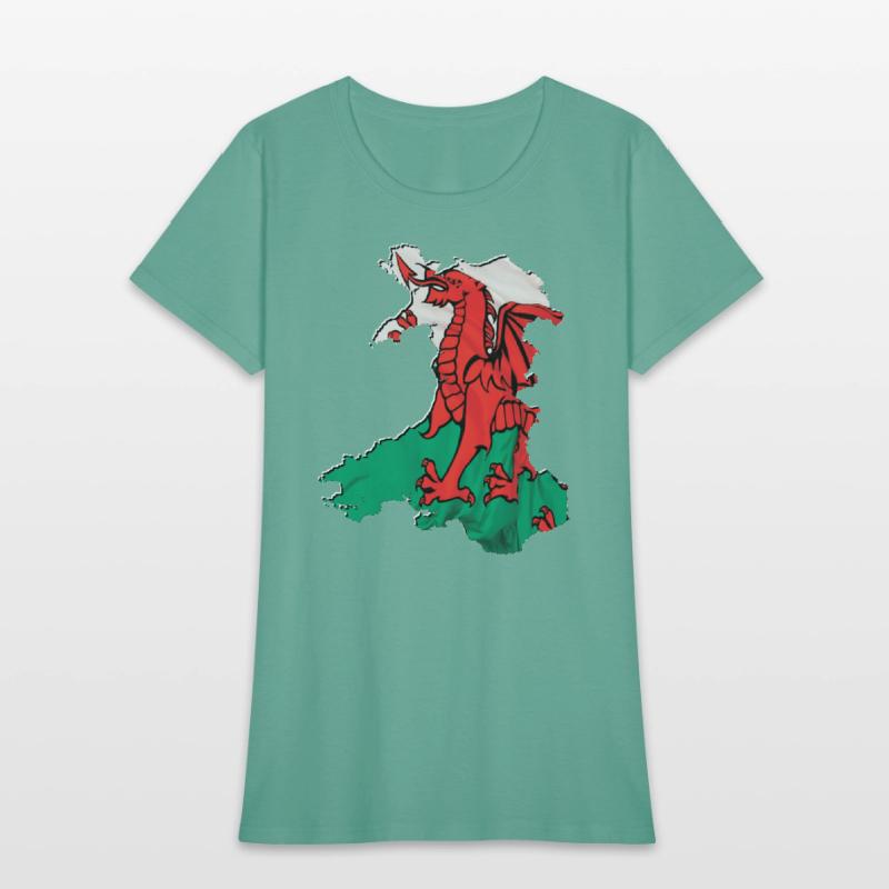 Wales Flag in Wales Map
