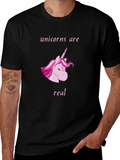 Unicorns Are Real Black Graphic T-Shirt