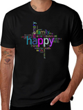 Happy Word Cloud T-Shirt - Positive Vibes