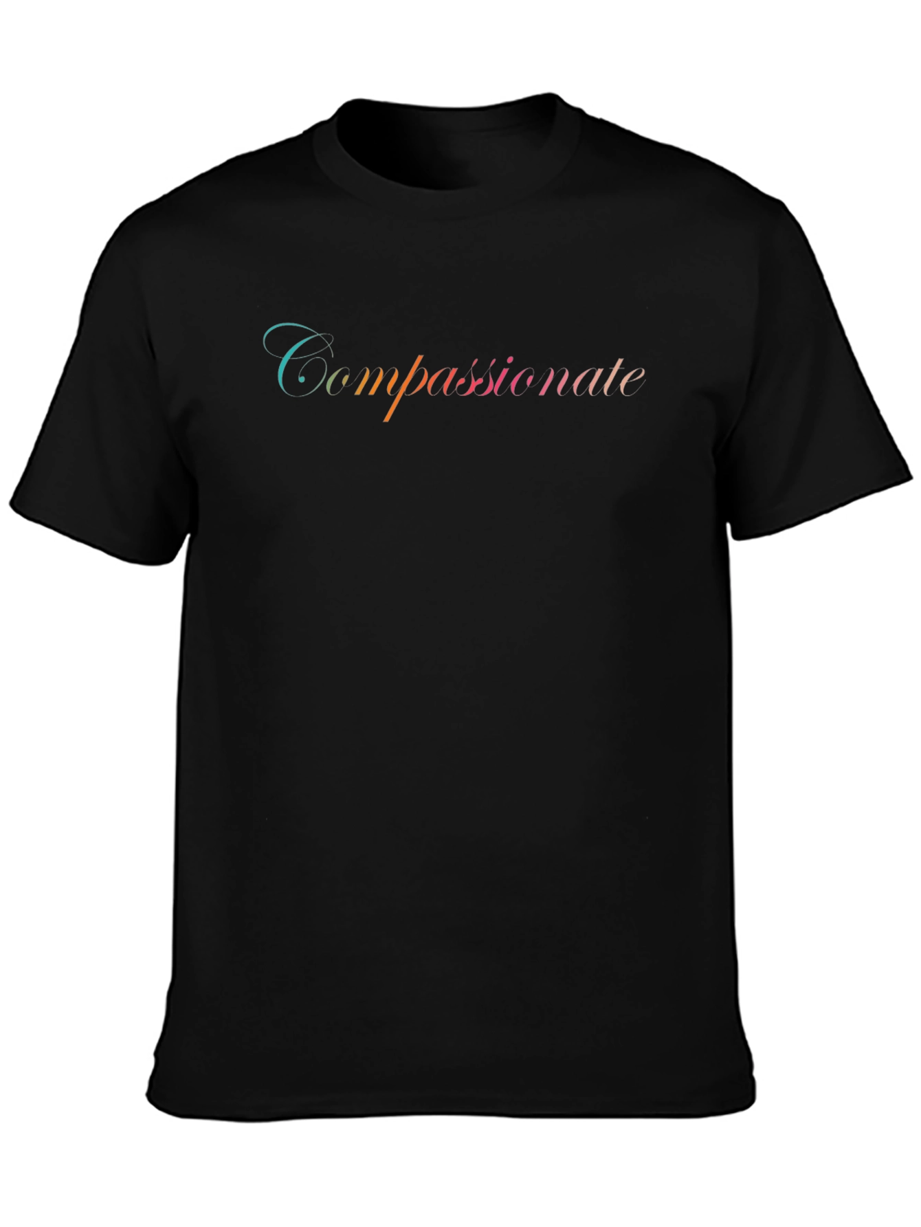 Compassionate Gradient Script Black T-Shirt