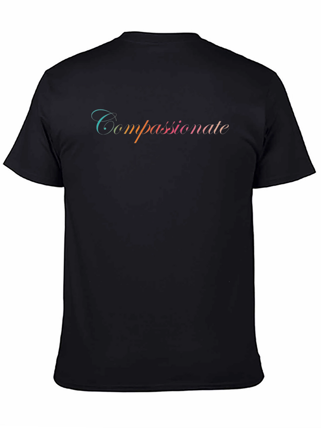 Compassionate Gradient Script Black T-Shirt