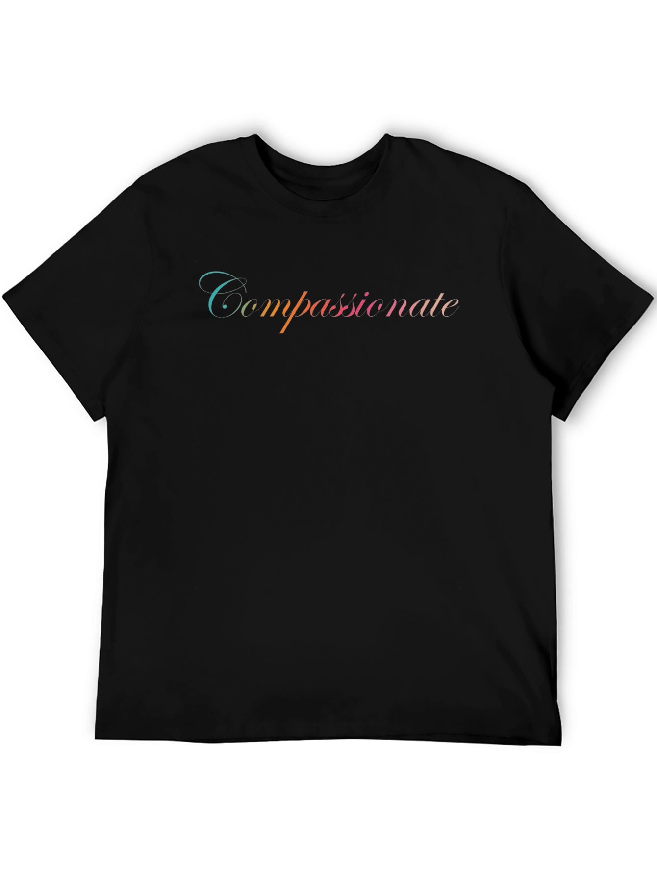 Compassionate Gradient Script Black T-Shirt
