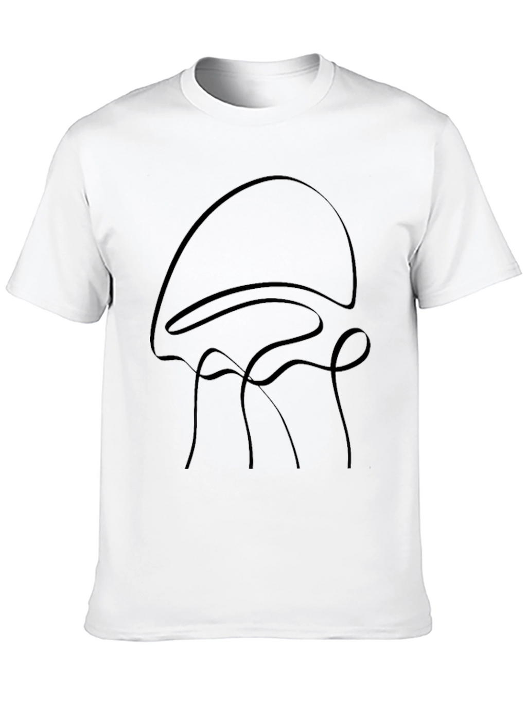 Minimalist Jellyfish Graphic Black T-Shirt