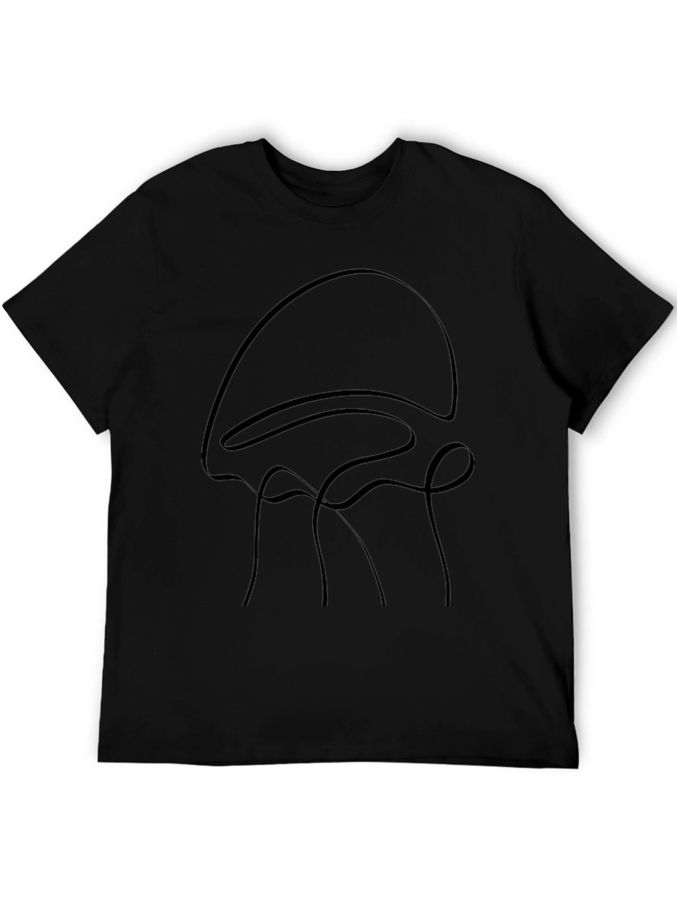 Minimalist Jellyfish Graphic Black T-Shirt