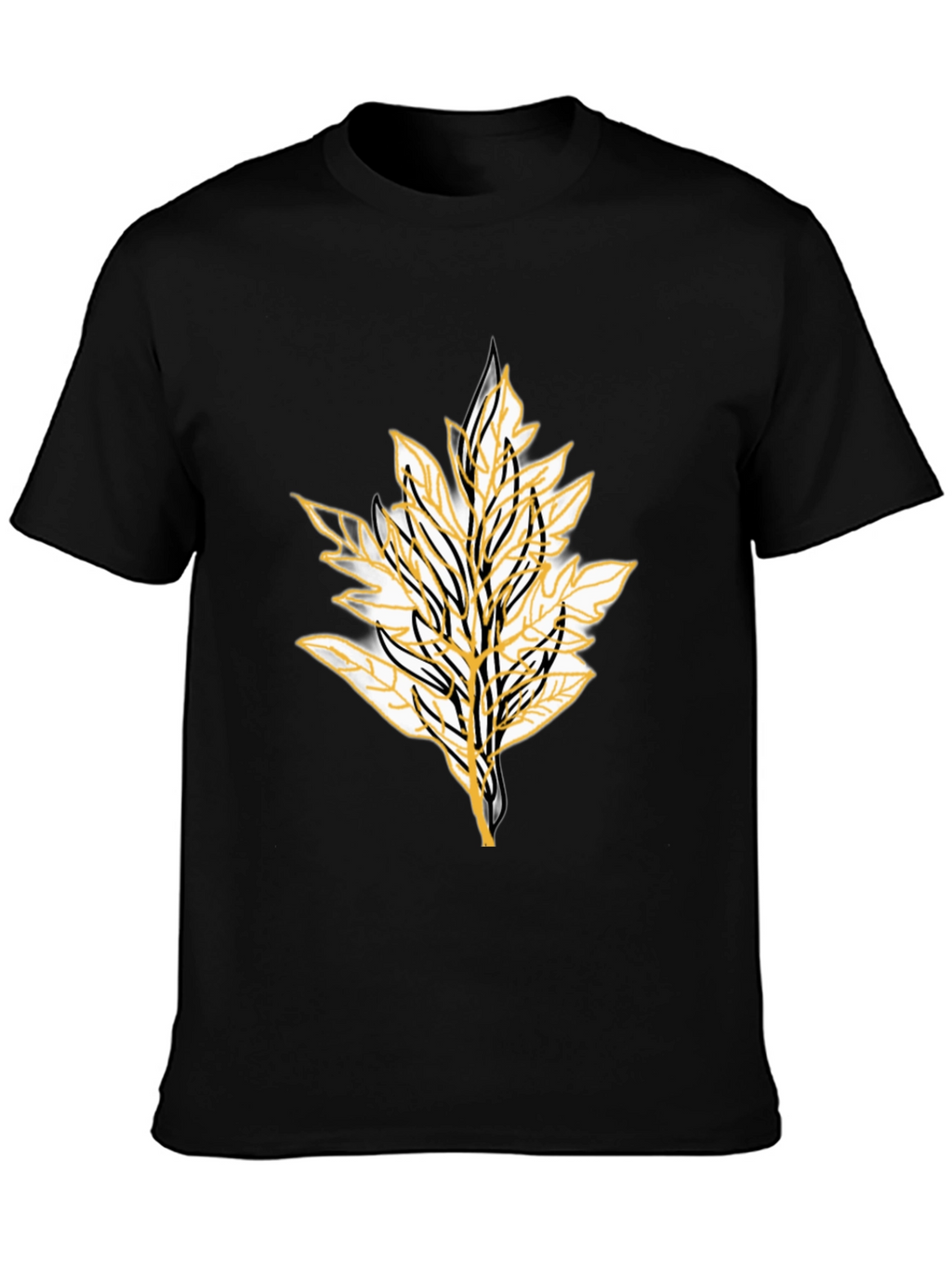 Leaf Graphic Black T-Shirt