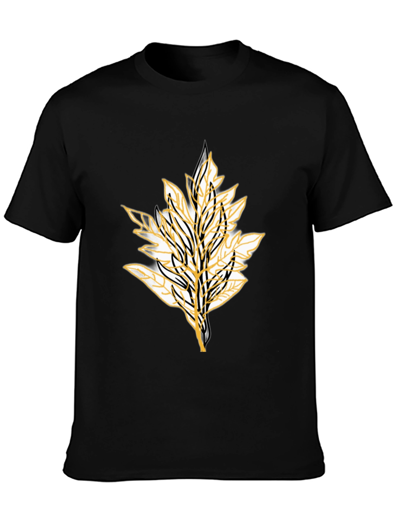Leaf Graphic Black T-Shirt