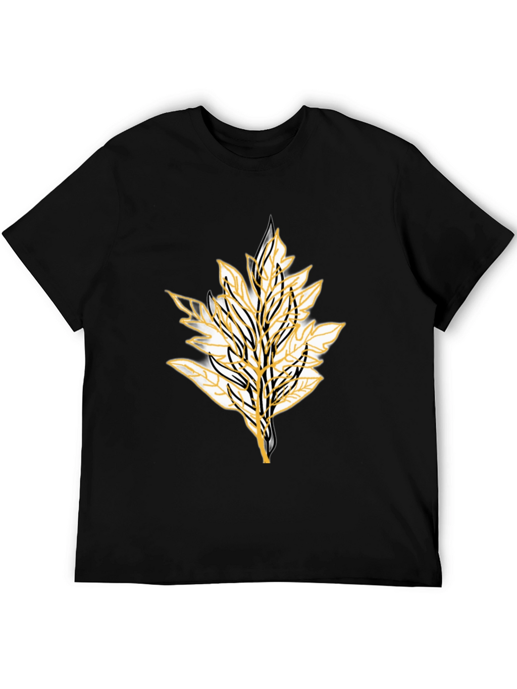 Leaf Graphic Black T-Shirt