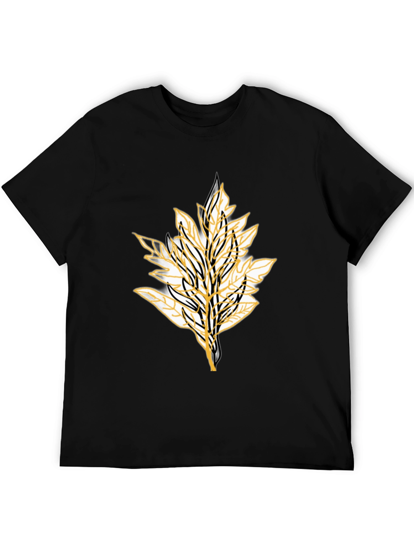 Leaf Graphic Black T-Shirt
